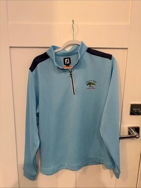 FootJoy Sky Blue & Navy Quarter-Zip Pullover US OPEN